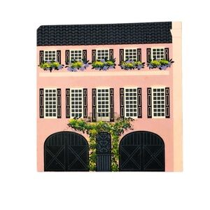 Vintage 1993 Rainbow Row Charleston SC Handmade Art Tile Plaque Signed 4.5”